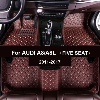 Automobilių kilimėliai AUDI A8/A8L（PENKIŲ SĖDYNĖS ）2011 2012 2013 2016 2017 Custom auto pėdų Pagalvėlės automobilių kilimų dangtis