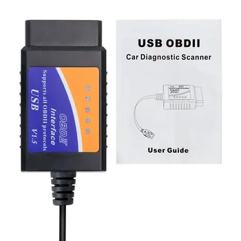 Automobilių Kodas Reader OBD2 Skaneris ELM327 USB su PIC18F25K80 Chip Automobilių Diagnostikos Sąsaja V1.5 Versija, dėl Variklio Gedimo Kodas