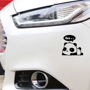 Automobilių Lipdukas Animacinių filmų Panda Miega Apdailos PVC Lipdukas, Automobilių Durys, Automobilių Lipdukas Kūrybos Vandeniui, Saulės Juoda/balta,16cm*15cm