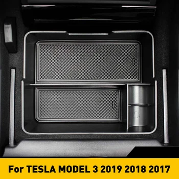 Automobilių Porankiu Dėžutės Saugojimo Konsolė Organizatorius Atveju Bako Laikiklis Dėžutė Tesla Model 3 2019 M. 2017 m. 2018 m. Model3 Priedai
