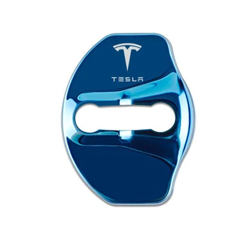 Automobilių Stiliaus automobilių durų spynos dangtelį Auto Emblemų Atveju Tesla modelis 3 modelis Y stiliaus Roadster automobilių Reikmenys 4PCS