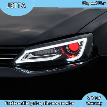 Automobilių Stiliaus LED žibintai VW Jetta 2012-2017 už Jetta prekinis, galinis žibintas LED DRL Dvigubo Objektyvo Šviesos H7 HID Xenon bi-xenon 