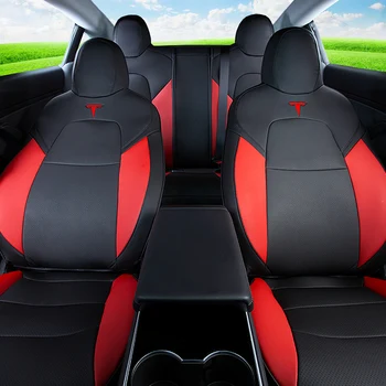 Automobilių Sėdynių užvalkalai Už Tesla Modelis Visiškai Supa Didmeninė Vandeniui Odos Sėdynės Gynėjas Su oro angomis Inerior Priedai