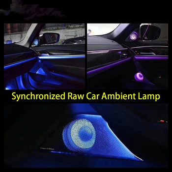 Automobilių vidurio diapazono garsiakalbis šoninės durys garsiakalbis LED lempa, švyti tweeter bocinas dizaino bmw g30 sinchronizuoti aplinkos šviesos rinkinys