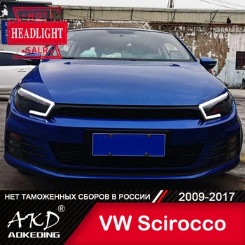 Automobilių VW Scirocco Žibintas 2009-2017 Automobilio Aksesuaras Rūko Žibintai Dienos Veikia Šviesos DRL H7 LED Bi Xenon Lemputės Scirocco Žibintai
