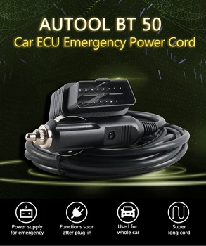 AUTOOL BT50 Automobilio OBD II Kabelis Transporto priemonės valdymo blokas, Avarinis Energijos 12V DC Baterijos Šuolis Starteris Veikia Rūgšties Baterijos įdėjimas Atminties Išsaugojimas Kabelis