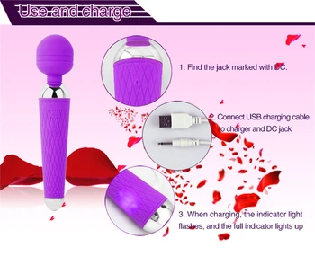 Av Magic Wand Vibratorius Clit Vibratoriai USB Analinis Massager Suaugusiųjų Sekso Žaislai Moterims, Safe Kaklo viso Kūno Asmeninės Masažas Produktas