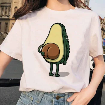 Avokado marškinėliai moterims harajuku grunge kawaii femme top marškinėliai veganų t-shirt Grafikos streetwear trišakis 90-ųjų drabužius moterų marškinėlius