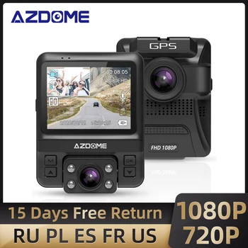 AZDOME GS65H Automobilių Mini DVR Dual Lens Brūkšnys Cam Priekiniai Full HD 