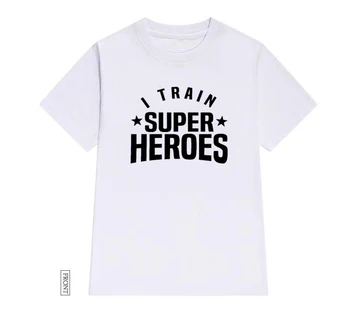 Aš traukiniu Superhero mokytojai dovana Moterims marškinėlius Medvilnės Atsitiktinis Juokingi marškinėliai Lady Yong Mergina Viršuje Tee 5 Spalvų Lašas Laivas S-639