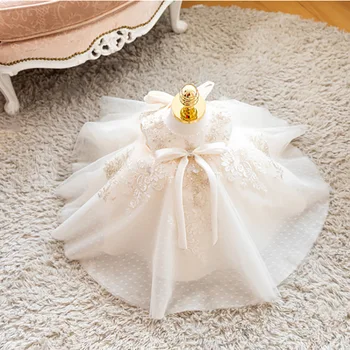 Baby Girl Drabužiai Krikšto Princesė Dress 1-ojo Gimtadienio, Vestuvių Suknelė vaikai Inscenizacija Vestidos suknelės Mergaičių 2 3 4 5 6 Metų