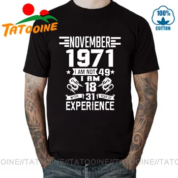 Balandžio Gegužės birželio liepos rugpjūčio rugsėjo spalio, gruodžio Klasikiniai, Laisvalaikio, 1971 m. GIMIMO METAI marškinėliai T shirt Mens sausio vasario Kovo