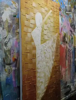 Baleto Šokėjas Rankomis Dažyti Šiuolaikinio Abstraktaus Paletės Peilis Naftos Tapyba Ant Drobės, Sienos Meno Kambarį Namo Apdaila