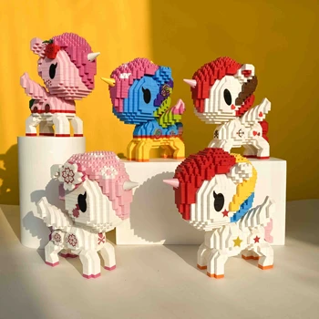 Balody Mini Blokai Mielas Mažas Arklys Modelis Tokidoki Anime vienaragis Pastato Žaislai Juguetes Vaikai X'mas Dovanos Mergaičių Gražių Brinquedo
