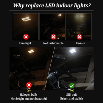 Balta Klaidų LED interjero LED šviesos Rinkinys, Skirtas 