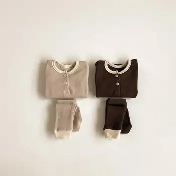 Bamblys Baby Girl Berniuko Drabužių Nustatyti Medvilnės ilgomis Rankovėmis Viršūnes T-shirt Antblauzdžiai Kelnės Komplektus Rudenį Kūdikių Drabužiai Nustatytas 0-24M