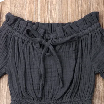 Bamblys Vaikams Baby Girl Off Peties Marškinėliai Tutu Sijonai, Komplektai, Drabužių Summer Set