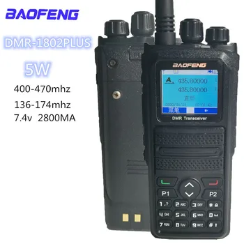 Bao feng DMR-1802PLUS Dual Band Walkie Talkie 5W VHF UHF DMR VFO Skaitmeninis/Analoginis Užšifruoti Du Būdu Radijo