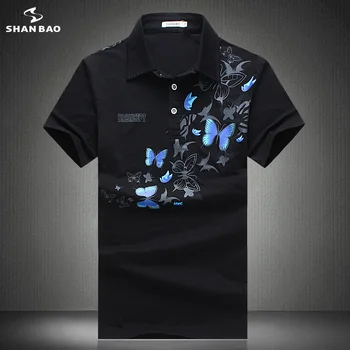 BAO SHAN vyrų atsitiktinis trumpas rankovėmis polo marškinėliai 2020 m. vasarą prekės ženklo drabužių drugelis spausdinti aukštos kokybės medvilnės POLO 4XL 5XL 6XL
