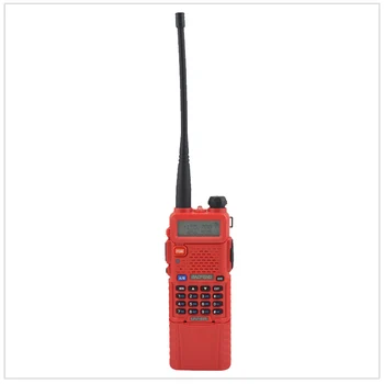 Baofeng radijo dualband UV-5R Raudona walkie talkie 136-174/400-520MHz du būdu radijo w/ laisvas ausinės ir 3800mAh Li-ion baterija