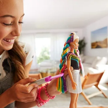 Barbie Prekės Naujausias Lėlės Žaislas Vaivorykštė Sparkle Plaukų Lėlė Graži Mergina Skirtingų Stilių Boneca Režimas FXN96 Už Gimtadienio Dovana