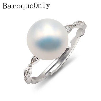 BaroqueOnly Originali Gėlavandenių Perlų Žiedas Elegantiškas Žiedas moterims, Mados 925 sterlingas sidabro papuošalai