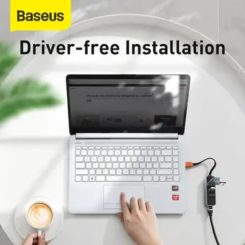 Baseus USB A-USB3.0*3+RJ45 HUB Adapteris Sąsaja Vairuotojo-nemokamas Montavimas HUB USB-Paslėptas Saugojimo Dizaino Siurbimo Taures