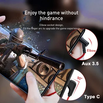 Baseus Žaidimų In-Ear Ausines, Skirtas Pubg Valdytojas GAMO-15, 3D Stereo ausines Mobiliesiems pubg Žaidėjus, su Nuimamu HD Mic