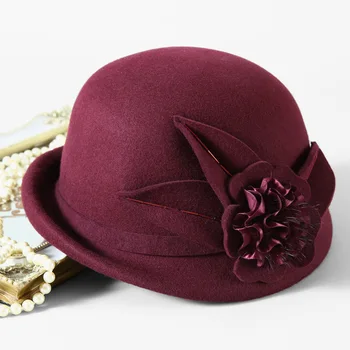 Beckyruiwu Lady Šalies Oficialaus Skrybėlės Ypatingą Atspalvį Fedora Skrybėlės Moterims ir Rudenį, ir Žiemą Asimetrinė Kraštų Vilnos Veltinio Kepurę