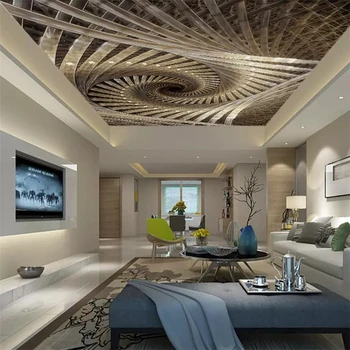 Beibehang Užsakymą lubų ekrano užsklanda 3D foto freskos spiralės royal geometrinis menas zenith kambarį miegamojo lubų 3d tapetai