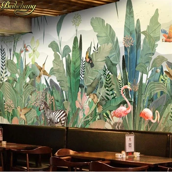 Beibehang Užsakymą Palmių miško upės atogrąžų viduramžių freskos nuotrauka tapetai kambarį miegamojo tapetai, 3D