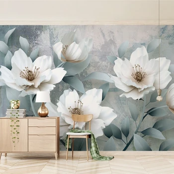 Beibehang užsakymą Įspaustas gėlės Foto Tapetai, Sienų 3D Sienų Tapybos Miegamasis, TV Foną, Namų Dekoro freskos Sienos Popieriaus