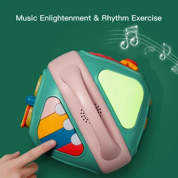 Beiens Muzikinių Žaislų Vaikams Dovanos Daugiafunkcinis Muzikos instrumentų Žaislas Vaikams Švietimo Magic Cube Žaislai su Fortepijono Būgnas