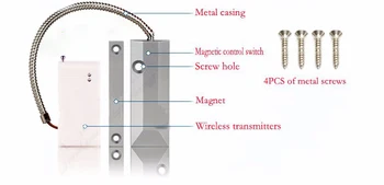 Belaidžio Metalinės Durys Jutiklis 433MHz Durų Magnetas Apsaugos Signalizacija Lauko Vandeniui Namų apsaugos nuo Įsilaužimo Signalizacijos Sistemos