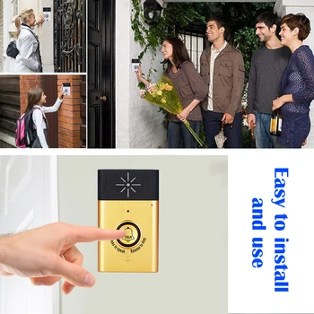 Belaidžio ryšio Balso Domofonas Doorbell su Lauko Bloko Mygtuką Patalpų Vienetas Imtuvas, 2-būdas Kalbėti Stebėti Smart Home Security Durų Varpelis