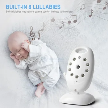 Belaidžio Video Baby Monitor Naktinio Matymo infraraudonųjų SPINDULIŲ LED 2.0 Colių Spalvotas Saugumo Kameros 2 Temperatūros Stebėjimo 8 Lopšinė