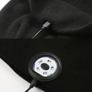 Belaidžiu Smart Bžūp Šilta Kepuraitė LED Skrybėlę Ausinių Garsiakalbio Komunikacijos Naktį Lauko Apšvietimas