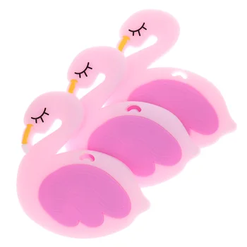 Bendrosios Pardavimo Swan Silikono Teether Flamingo Kramtyti Pakabukas Kūdikio Žindukas Įrašą Karoliai Aksesuaras Karoliai Slaugytoja Dovana Bpa Free