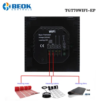 Beok 220V Smart Wifi Termostatas Elektros/Vandens Grindų Šildymo Temperatūros Reguliatorius Termostatas Alexa 