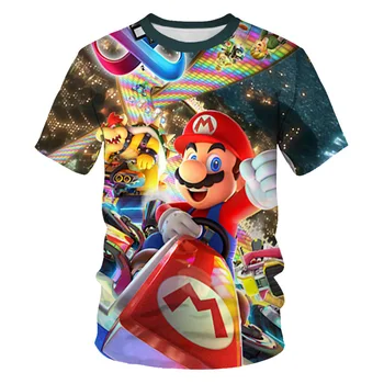 Berniukai Mario, Sonic Spausdinti Mergaičių Drabužius 3D Juokingi marškinėliai, Kostiumai Vaikams, Cartoon mielas tshirts 2020 metų vasaros Harajuku Vaikams Drabužių