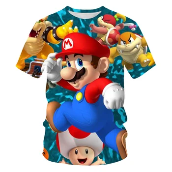 Berniukai Mario, Sonic Spausdinti Mergaičių Drabužius 3D Juokingi marškinėliai, Kostiumai Vaikams, Cartoon mielas tshirts 2020 metų vasaros Harajuku Vaikams Drabužių
