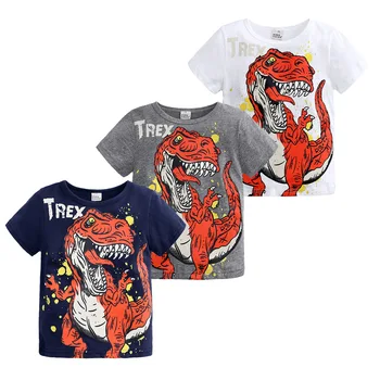 Berniukas t marškinėliai ilgomis rankovėmis vaikams baby boy laisvalaikio animacinių filmų dinozaurų prekės ženklo mados berniukas, marškinėliai berniukams Viršūnes & Tees
