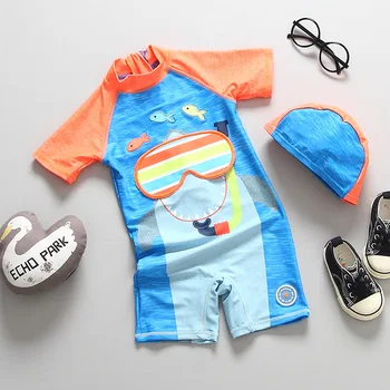 Berniukų Maudymosi kostiumai UPF50 ilgomis Rankovėmis Kūdikių Maudymosi Drabužius vientisi maudymosi kostiumėlį Bžūp Nustatyti Vaikų Plaukimo Kostiumas Bamblys Berniukai Paplūdimio Drabužiai