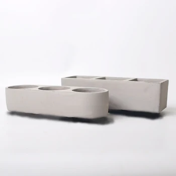 Betono vazonas silikono formos cemento sodinamoji pelėsių tris skyles geometrinis dizainas pelėsių turas kvadratinių puodą, pelėsių
