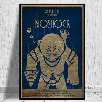 Bioshock Rapture Vaizdo Žaidimas Retro Paveikslai Tapyba Plakatai Ir Spausdina Sienos Paveiksl Derliaus Meno Dekoratyvinis Namų Dekoro Quadro