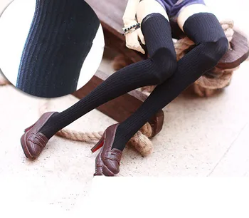 BJD doll ilgas kojines modeliavimas vertikalios juostelės už 1/3 1/4 BJD DD lėlės juodos kojinės lėlės priedai