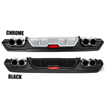 Black/Chrome Apatinis Galinis Buferio Difuzorius su Dviguba Išmetimo Patarimas Lizdo Vamzdžio Dekoro Honda Pilietinio 10 4 Durų Sedanas 2016-18JDM
