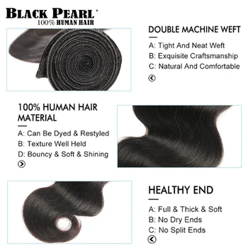 Black Pearl Kūno Bangų Paketų Su Uždarymo Remy Human Hair 3 Ryšulius Su Uždarymo Brazilijos Plaukų Pynimas Ryšuliai