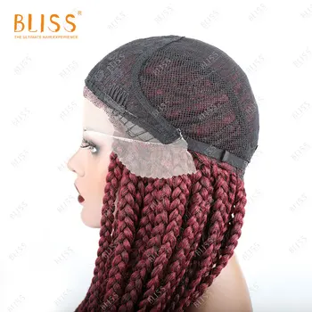 BLISS 24inch Sintetinių Nėrinių Perukai Už juodaodžių Moterų Nėrimo Nerijos Twist Ilgai Afro Afrikos Amerikos Micro Lauke Pintų Plaukų perukai