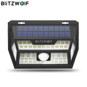 Blitzwolf BW-OLT1 Smart PIR Judesio Jutiklis Kontrolės Saulės Energijos 62 LED Siena Šviesos Žibintas atsparus Vandeniui, Lauko Sodo Kelias, Kiemas